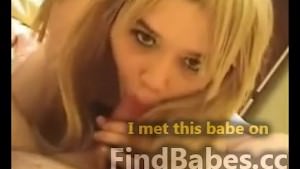 Naughty Blond Teen Licks Humongous Penis